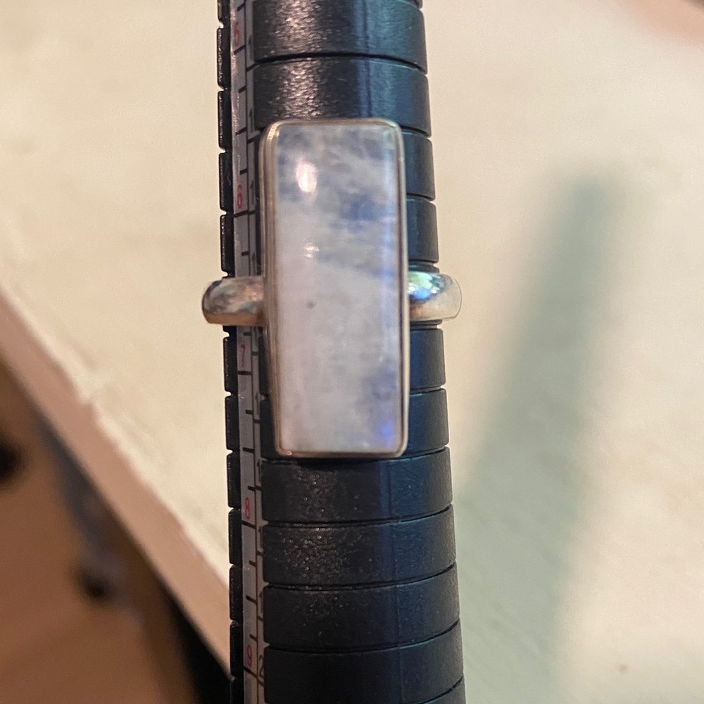Sterling Silver Moonstone Rectangular Ring - image 2